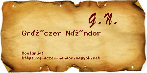 Gráczer Nándor névjegykártya